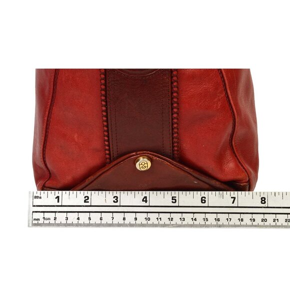 Marino Orlandi Large Dark Red Leather Bucket Bag Made in Italy - Picture 13 of 17